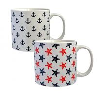 Hrnček 550 ml, námornícky vzor, ​​porcelán