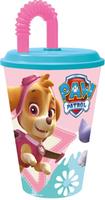 Plastový téglik so slamkou Paw patrol 430ml