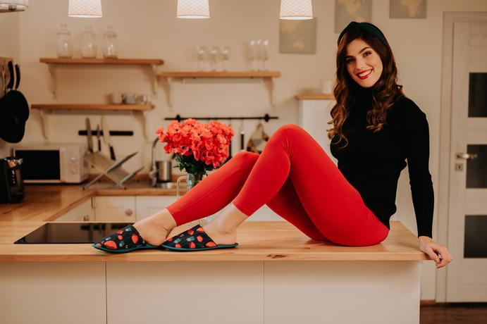 Veselé papuče Dedoles lienky a červené maky 3...